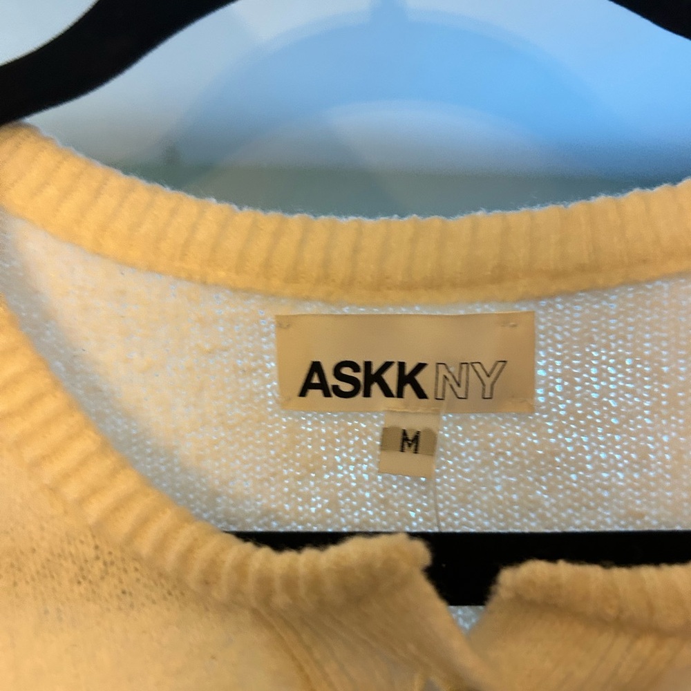 ASKK NY Women’s Cream V‑Neck Sweater